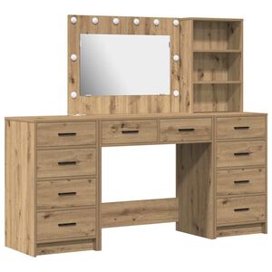 vidaXL Meikkip&ouml;yt&auml; 3 kpl Artisan tammi 78,5 x 41 x 135 cm Tekninen puu