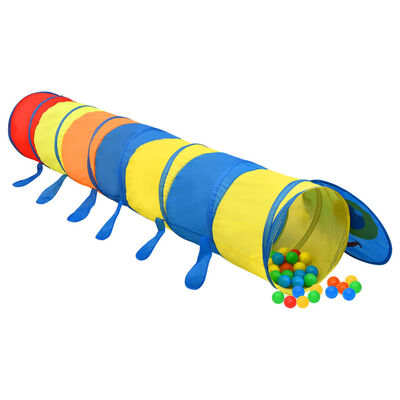 vidaXL Lasten leikkitunneli 250 pallolla monivärinen 245 cm polyesteri