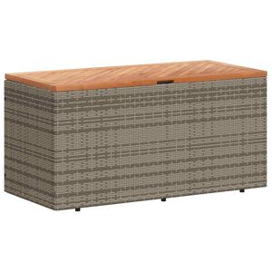 vidaXL Puutarhan s&auml;ilytyslaatikko harmaa 110x50x54 cm polyrottinki