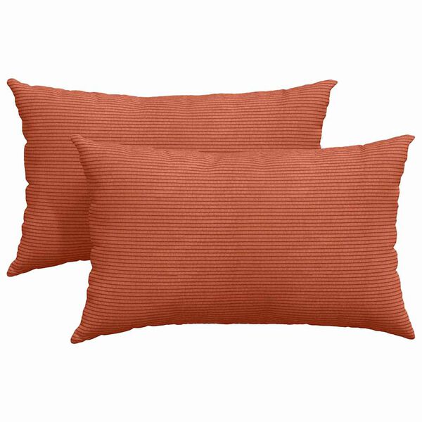 vidaXL Sohvatyynyt 2 pcs Punainen oranssi 50 x 30 cm Korduroikangas