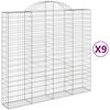 vidaXL Kaarevat kivikorit 9 kpl 200x50x180/200 cm galvanoitu rauta