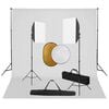 vidaXL Valokuvastudiosarja softbox-valot, taustakangas ja heijastin