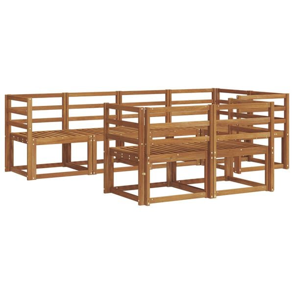 vidaXL Ulkosohvakokoelma 7 pcs Luonnollinen Tihe&auml; akasiapuu