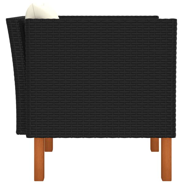 vidaXL Puutarhasohva polyrottinki ja täysi eukalyptuspuu