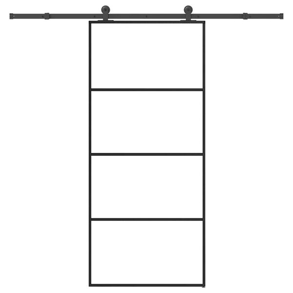 vidaXL Liukuovi asennustarvikkeilla 90x205 cm ESG lasi ja alumiini