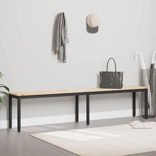 vidaXL Penkki Luonnollinen 200 x 35 x 45 cm Massiivinen m&auml;nty