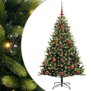 vidaXL Keinotekoinen taitettava joulukuusi 150 LEDi&auml; Vihre&auml; 120 cm