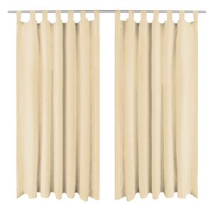 vidaXL Mikro-satiiniverhot silmukoilla 2 kpl 140x225 cm Beige