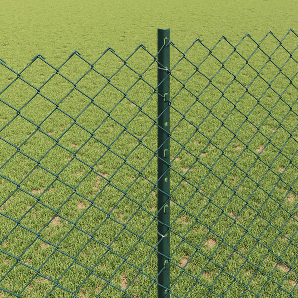 vidaXL Aita ja Tuki Vihreä 1,4 x 10 m Terästä ja PVC:tä