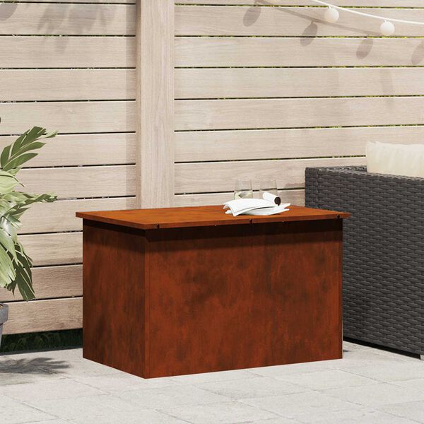 vidaXL Ulkos&auml;ilytyslaatikko Ruosteinen 80 x 50,5 x 50 cm Ter&auml;s