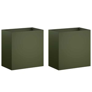 vidaXL Puutarha ruukku 2 kpl Oliivinvihre&auml; 50 x 30 x 50 cm