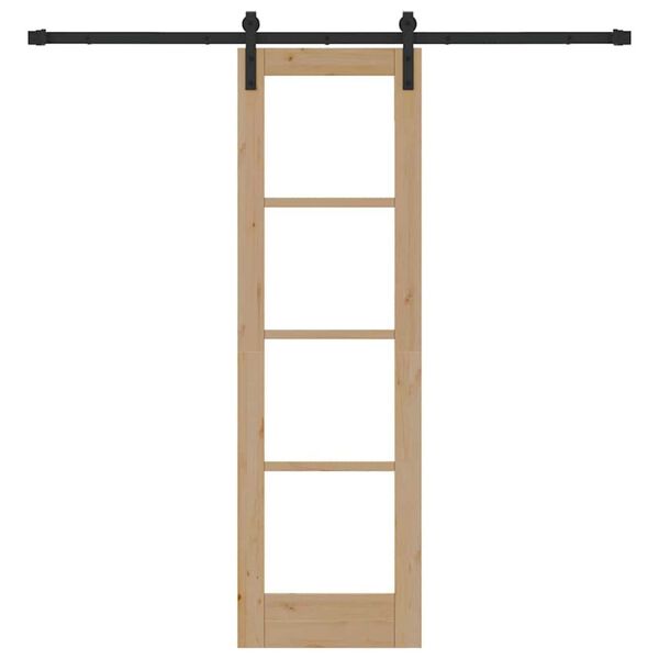 vidaXL Liukuovi ORKDAL Luonnollinen ja musta 61 x 198,5 cm