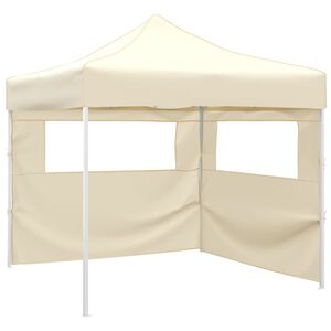 vidaXL Kokoontaitettava juhlateltta 2 sein&auml;&auml; 291x291x315 cm kerma