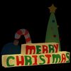 vidaXL T&auml;ytett&auml;v&auml; Merry Christmas koriste LED-valoilla 197 cm