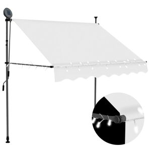vidaXL Sis&auml;&auml;nkelattava markiisi LED-valoilla 150 cm kerma