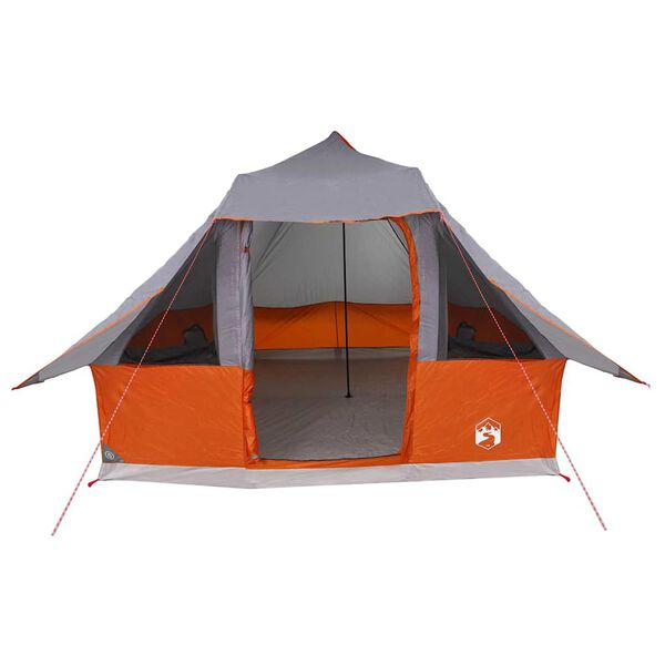 vidaXL Tipi-teltta Harmaa ja oranssi 358 x 296 x 258 cm taffeta