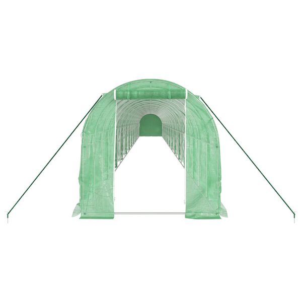 vidaXL Kasvihuone ter&auml;srungolla vihre&auml; 48 m&sup2; 24x2x2 m