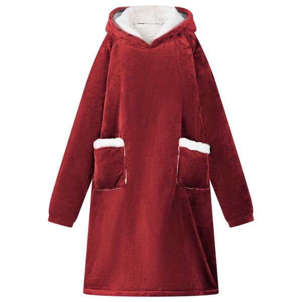 vidaXL Viltti-huppari Bordeaux punainen M Fleece ja flanelli