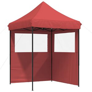 vidaXL Taitettava pop-up juhlateltta 2 sivusein&auml;ll&auml; viininpunainen