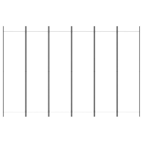vidaXL 6-paneelinen Tilanjakaja valkoinen 300x200 cm kangas