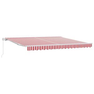 vidaXL Vedett&auml;v&auml; markiisi Punainen ja valkoinen 400 &times; 350 cm