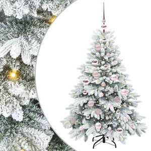 vidaXL Tekojoulukuusi 150 LED-valoilla Valkoinen 120 cm PE ja PVC