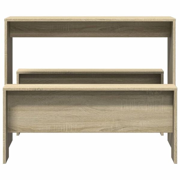 vidaXL 3-osainen Ruoka ja penkkisarja Sonoma-tammi tekninen puu