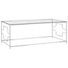 vidaXL Sohvap&ouml;yt&auml; hopea 120x60x45 cm ruostumaton ter&auml;s ja lasi