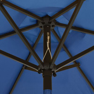 vidaXL Aurinkovarjo LED-valolla taivaansininen 200x211 cm alumiini