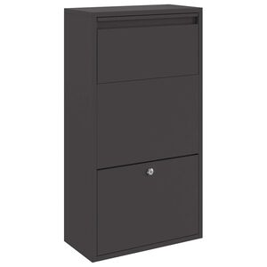 vidaXL Pakettipostilaatikko ovella lukkoon Musta 44 x 22 x 82 cm Ter&auml;s