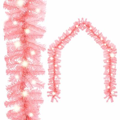 vidaXL Jouluköynnös LED-valoilla 20 m pinkki