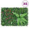 vidaXL Keinotekoinen kasviaita 6 kpl vihre&auml; 40x60 cm