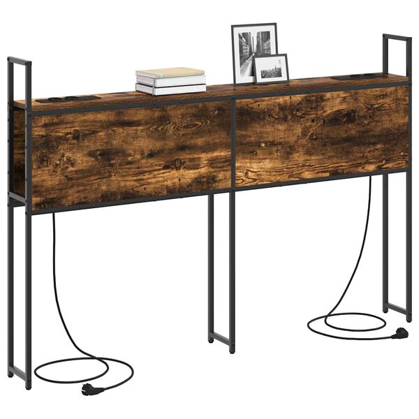 vidaXL S&auml;ilytyss&auml;nky latausasemalla Savutammi 160 cm Tekninen puu