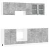vidaXL Keitti&ouml;kaappisarja Lyon 8 pcs 240 x 46 x 81,5 cm Tekninen puu