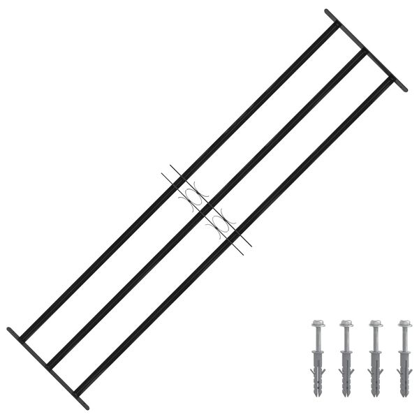 vidaXL Ikkunaverkko Musta 174 x 45 cm Jauhemaalattu Ter&auml;s