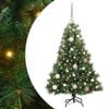 vidaXL Tekojoulukuusi 150 LED-valoilla Vihre&auml; 120 cm PE ja PVC
