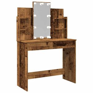 VidaXL Peilip&ouml;yt&auml; LED-valoilla vanha puu 96x40x142 cm