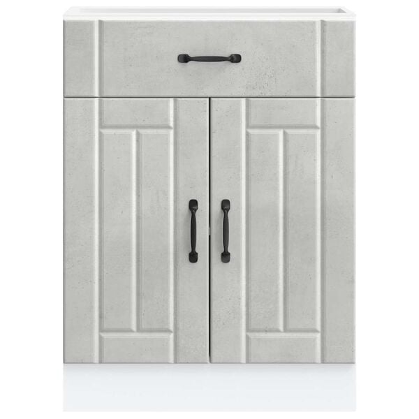 vidaXL Keitti&ouml;n pohjakaappi Lucca betoniharmaa suunniteltu puu