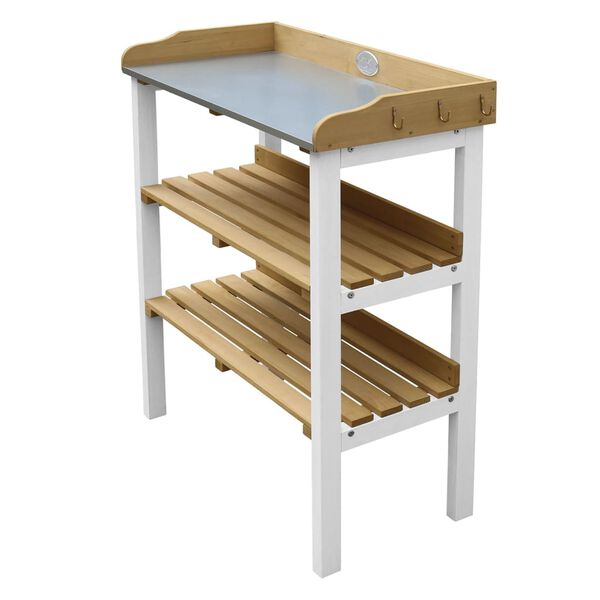 AXI Istutusp&ouml;yt&auml; 2 s&auml;ilytyshyllyll&auml; ruskeavalkoinen