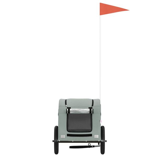 vidaXL Lemmikinkuljetuskärry pyörään harmaa kangas ja rauta