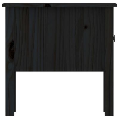 vidaXL Sivupöytä musta 50x50x49 cm täysi mänty
