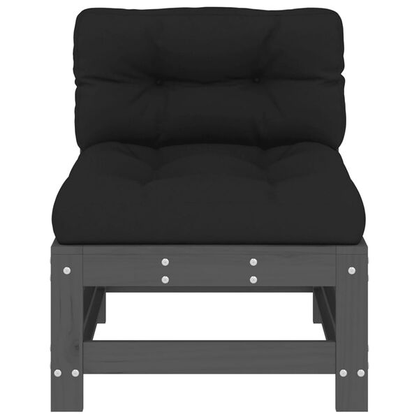 vidaXL Keskisohva tyynyillä harmaa täysi mänty