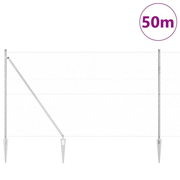 vidaXL Aitalatu Hopea 50 x 1,6 m (50 mm verkko) Ter&auml;s