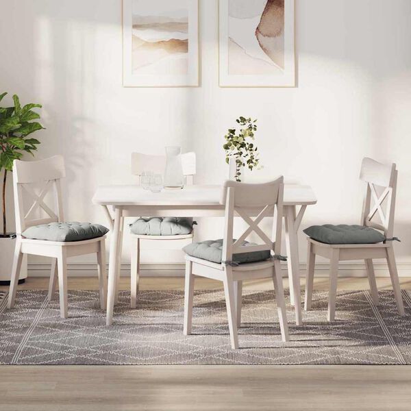 vidaXL Istuintyynyt 4 pcs Vaaleanharmaa 40 x 40 x 6 cm Mikrokuitu