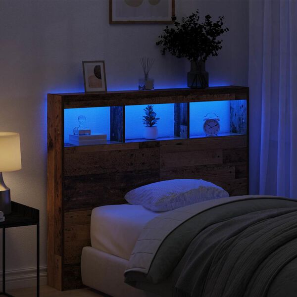 vidaXL P&auml;&auml;tylevy hyllyll&auml; Vanha Puu 120 x 17 x 102 cm Tekninen puu