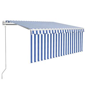 vidaXL Automaattisesti kelattava markiisi verhoilla 3x2,5 m sinivalk.