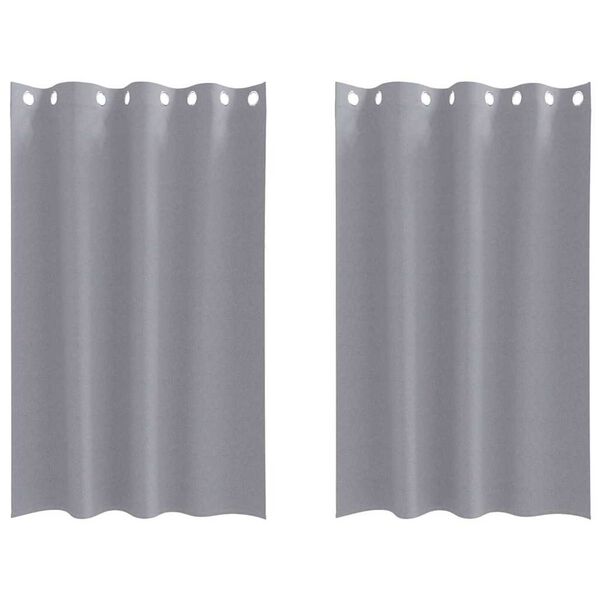 vidaXL Piment&auml;v&auml; verho renkailla 2 pcs Vaaleanharmaa 175 x 140 cm