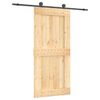 vidaXL Liukuovi Luonnollinen ja musta 95 x 210 cm Massiivinen m&auml;nty