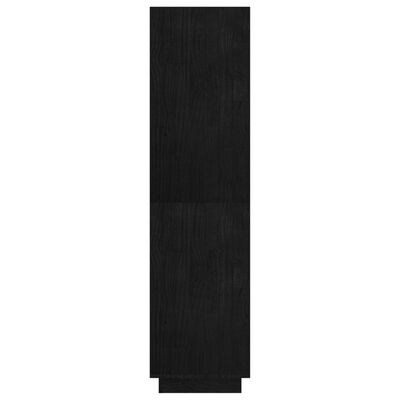 vidaXL Kirjahylly/tilanjakaja musta 80x35x135 cm täysi mänty