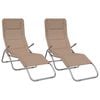 vidaXL Taitettavat aurinkotuolit 2 kpl taupe Textilene/ter&auml;s